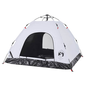 Campingzelt 3 Personen Weiß Verdunkelungsstoff