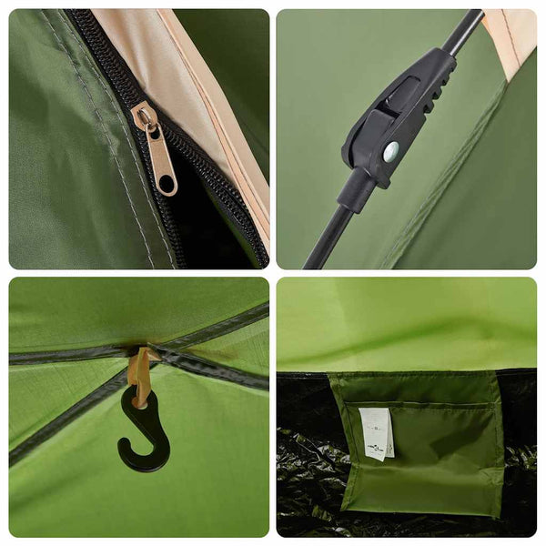 4-Personen Campingzelt Grün Quick Release