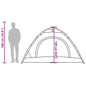 4-Personen Campingzelt Grün Quick Release