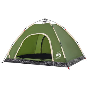 4-Personen Campingzelt Grün Quick Release