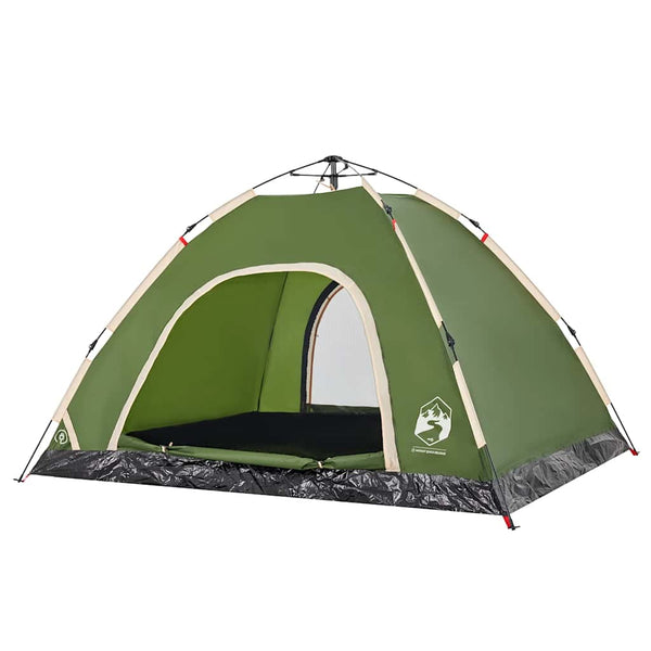 4-Personen Campingzelt Grün Quick Release