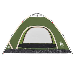 4-Personen Campingzelt Grün Quick Release