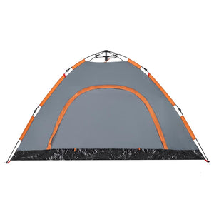 Campingzelt 4 Personen Grau/Orange Quick Release