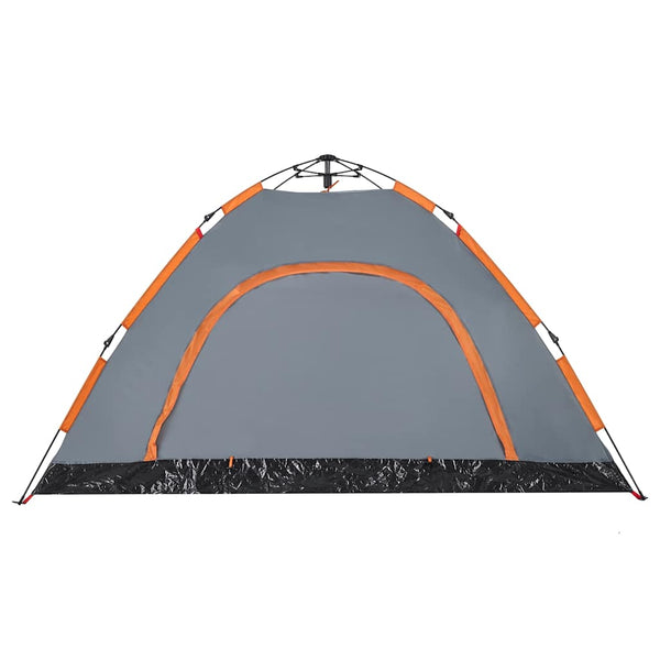 Campingzelt 4 Personen Grau/Orange Quick Release