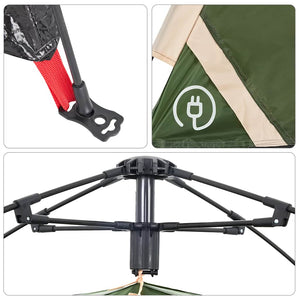 5-Personen Campingzelt Grün Quick Release