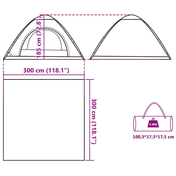5-Personen Campingzelt Grün Quick Release