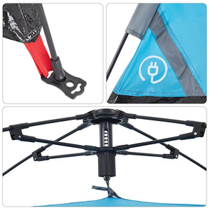 5-Personen Campingzelt Blau Quick Release