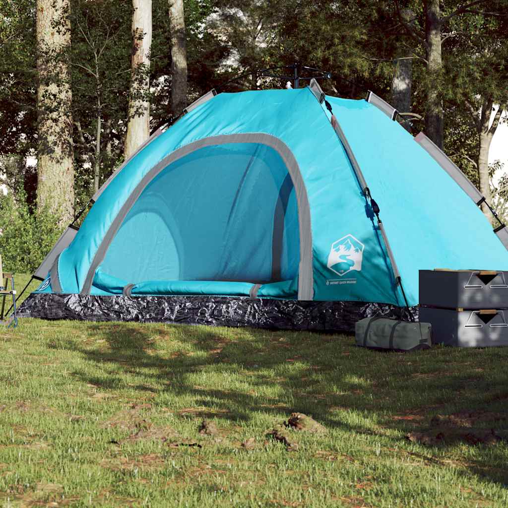 5-Personen Campingzelt Blau Quick Release