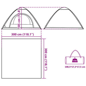 5-Personen Campingzelt Grau/Orange Quick Release