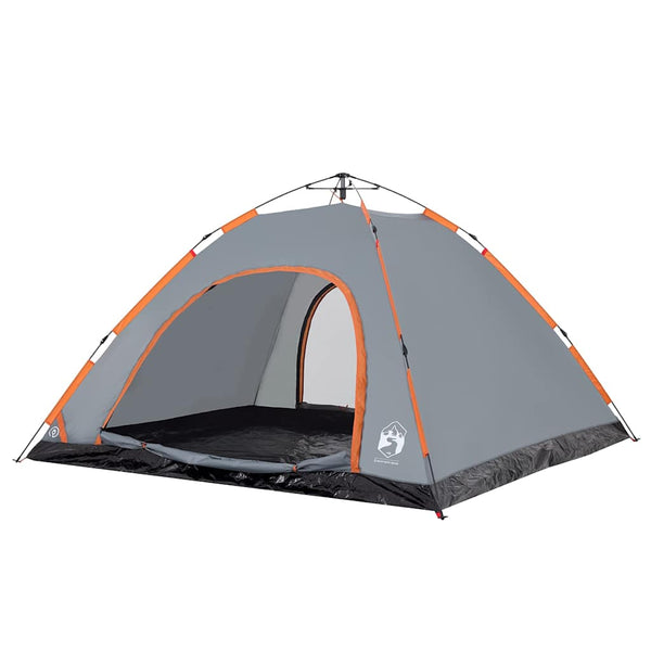 5-Personen Campingzelt Grau/Orange Quick Release
