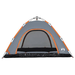 5-Personen Campingzelt Grau/Orange Quick Release