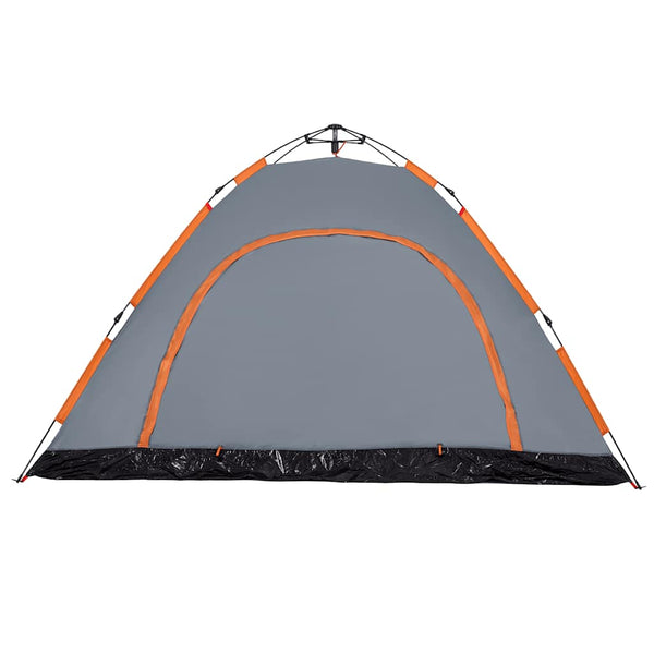 5-Personen Campingzelt Grau/Orange Quick Release