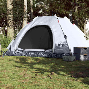5-Personen Campingzelt Weiß Verdunkelungsstoff