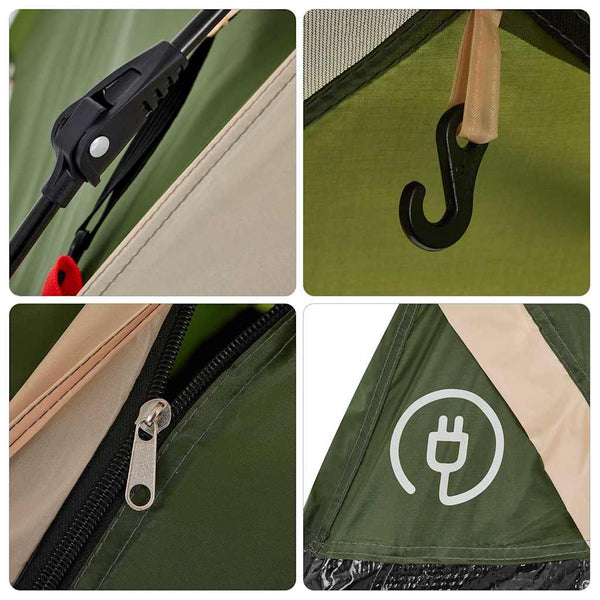 3-Personen Kuppelzelt Grün Quick Release
