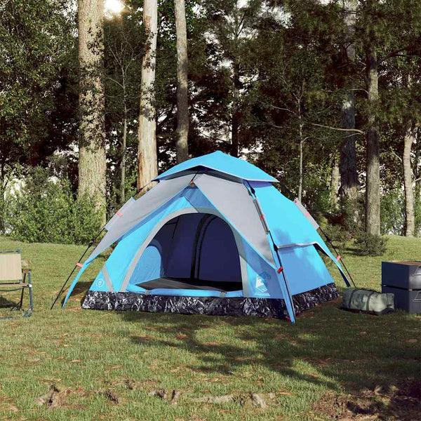 3-Personen Kuppelzelt Blau Quick Release