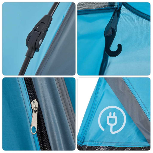 3-Personen Kuppelzelt Blau Quick Release