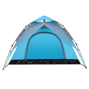 3-Personen Kuppelzelt Blau Quick Release