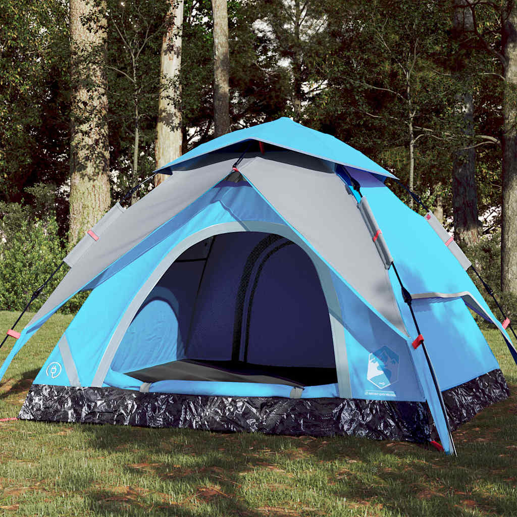 3-Personen Kuppelzelt Blau Quick Release