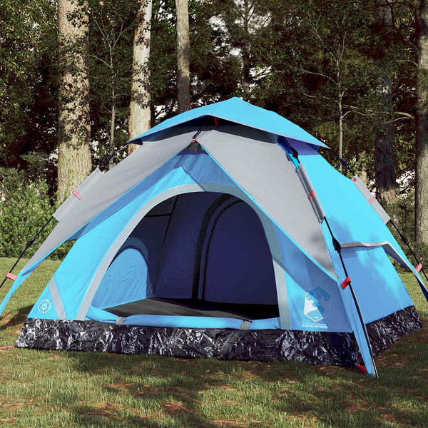 3-Personen Kuppelzelt Blau Quick Release