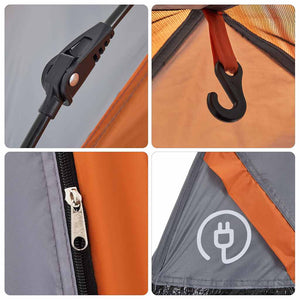 vidaXL Tente dôme de camping 3 personnes gris et orange à libération rapide