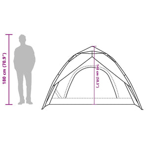 vidaXL Tente dôme de camping 3 personnes gris et orange à libération rapide