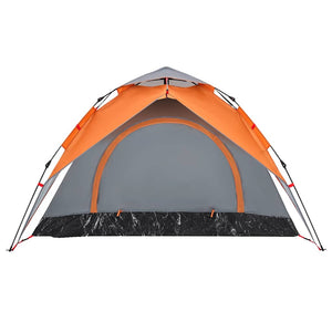 vidaXL Tente dôme de camping 3 personnes gris et orange à libération rapide