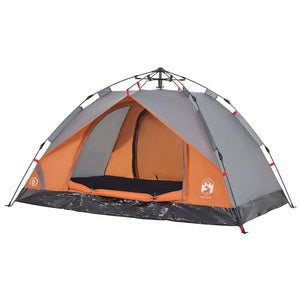2-Personen Kuppelzelt Grau/Orange Quick Release