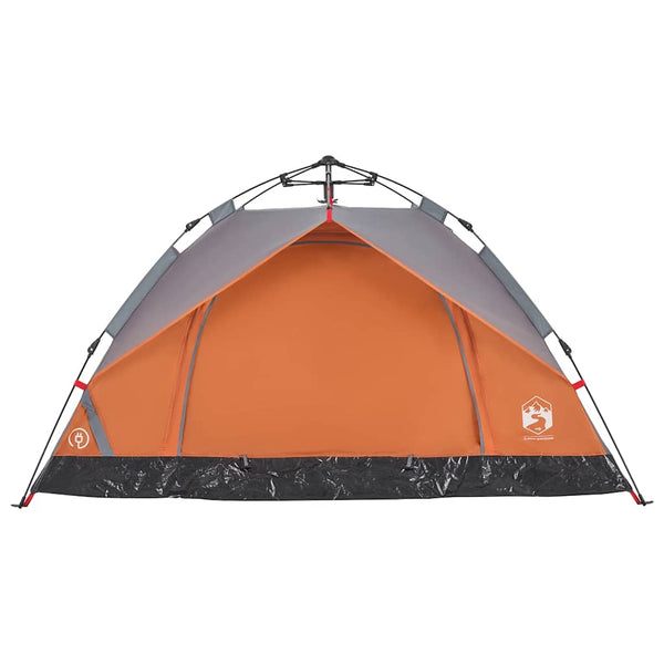 2-Personen Kuppelzelt Grau/Orange Quick Release