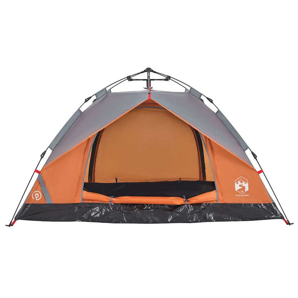 2-Personen Kuppelzelt Grau/Orange Quick Release