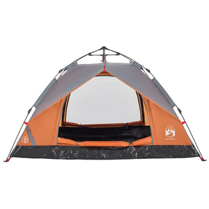 2-Personen Kuppelzelt Grau/Orange Quick Release
