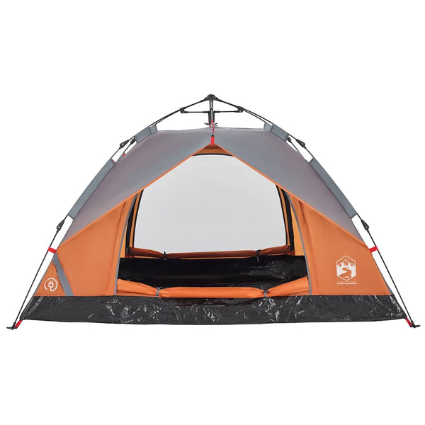 2-Personen Kuppelzelt Grau/Orange Quick Release