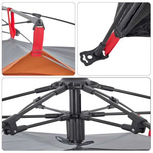2-Personen Kuppelzelt Grau/Orange Quick Release