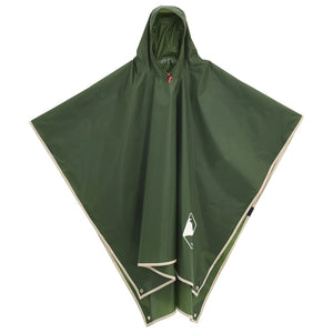 Regenponcho Grün mit Kapuze 2-in-1
