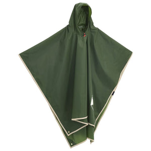 Regenponcho Grün mit Kapuze 2-in-1