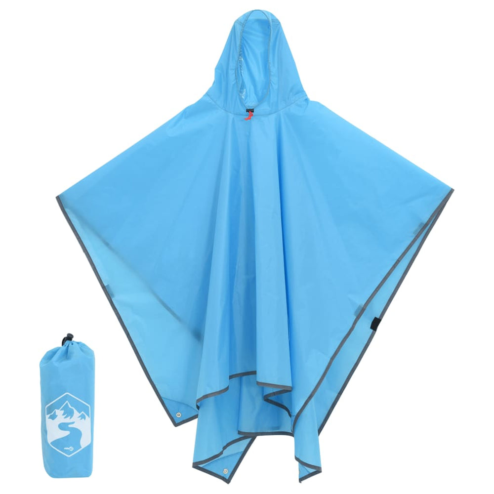 vidaXL Hooded Rain Poncho 2-in-1 Design Blue 223x145 cm