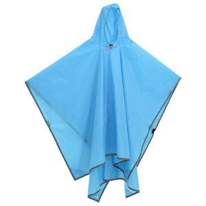 2-in-1 Regenponcho mit Kapuze Blau 223x145 cm