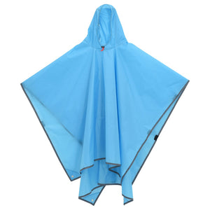 2-in-1 Regenponcho mit Kapuze Blau 223x145 cm