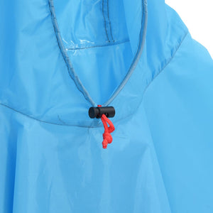 2-in-1 Regenponcho mit Kapuze Blau 223x145 cm