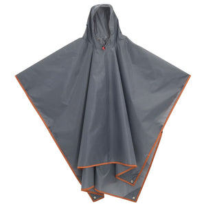 Regenponcho mit Kapuze Grau/Orange 223x145cm