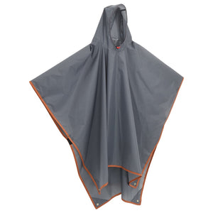 Regenponcho mit Kapuze Grau/Orange 223x145cm
