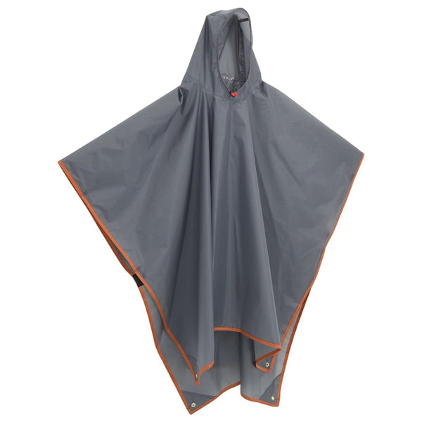 Regenponcho mit Kapuze Grau/Orange 223x145cm