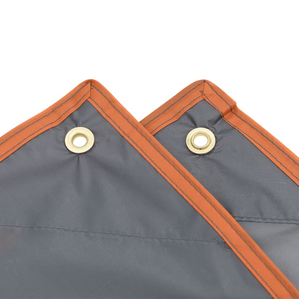 Regenponcho mit Kapuze Grau/Orange 223x145cm