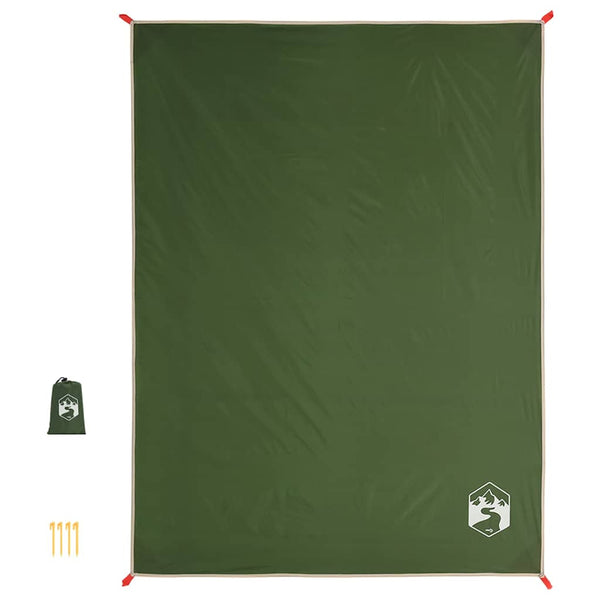Grüne Picknickdecke mit Heringen 205x155cm