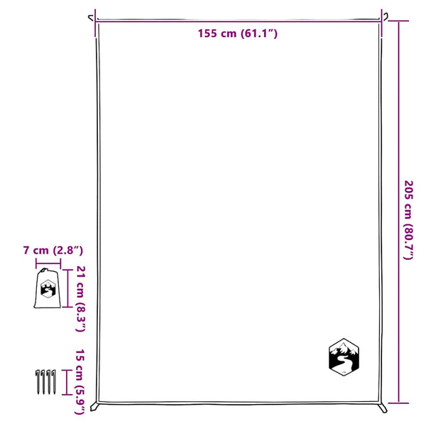 Grüne Picknickdecke mit Heringen 205x155cm