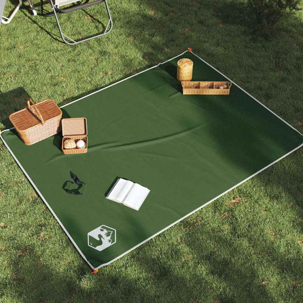 Grüne Picknickdecke mit Heringen 205x155cm