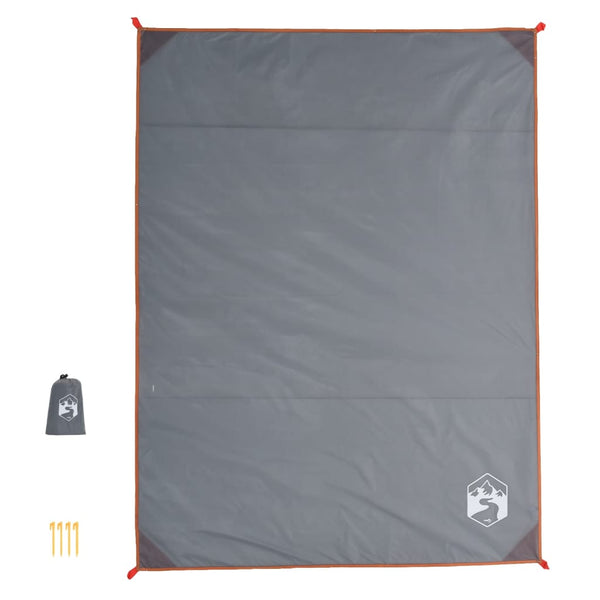 Picknickdecke mit Heringen Grau/Orange 205x155cm