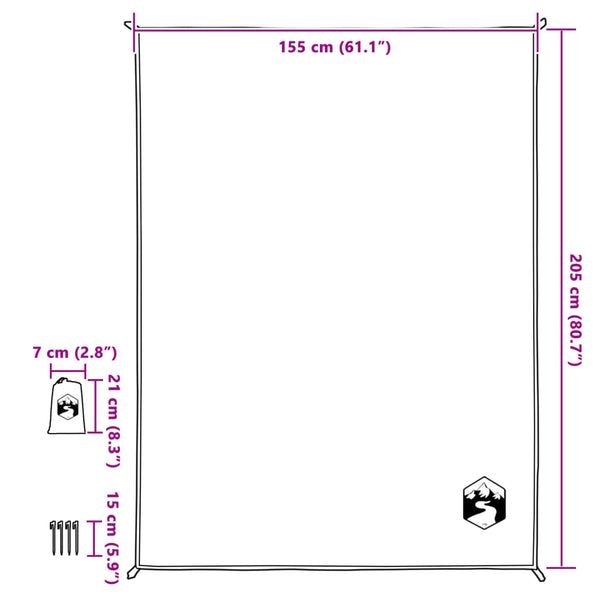 Picknickdecke mit Heringen Grau/Orange 205x155cm
