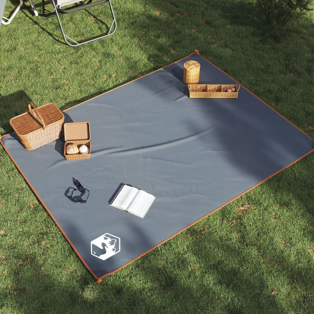 Picknickdecke mit Heringen Grau/Orange 205x155cm