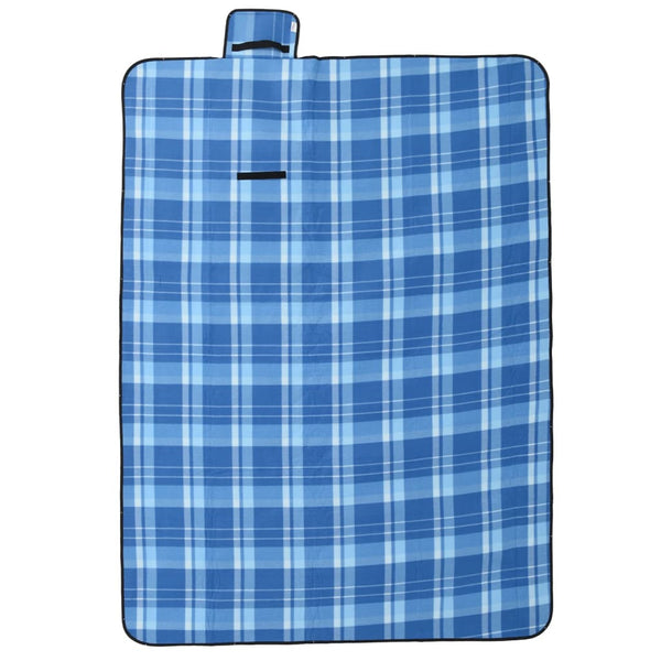 Faltbare Picknickdecke Blau Kariert 200x150cm