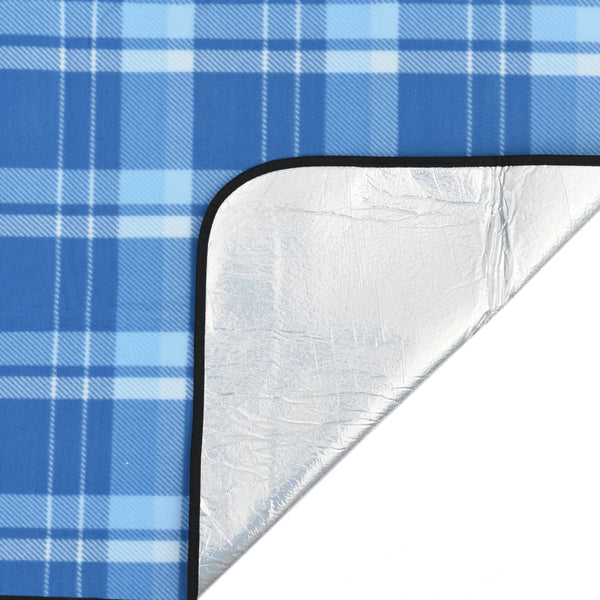Faltbare Picknickdecke Blau Kariert 200x150cm